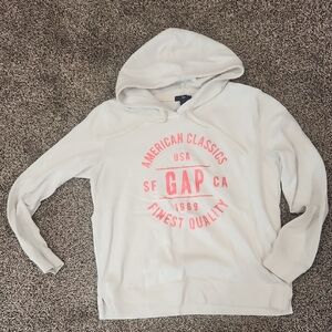 GAP White and Pink Hoodie